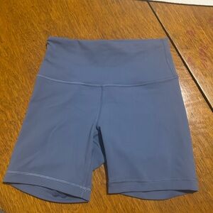 Women's Lululemon wundertrain 6” Blue High-Waisted Shorts